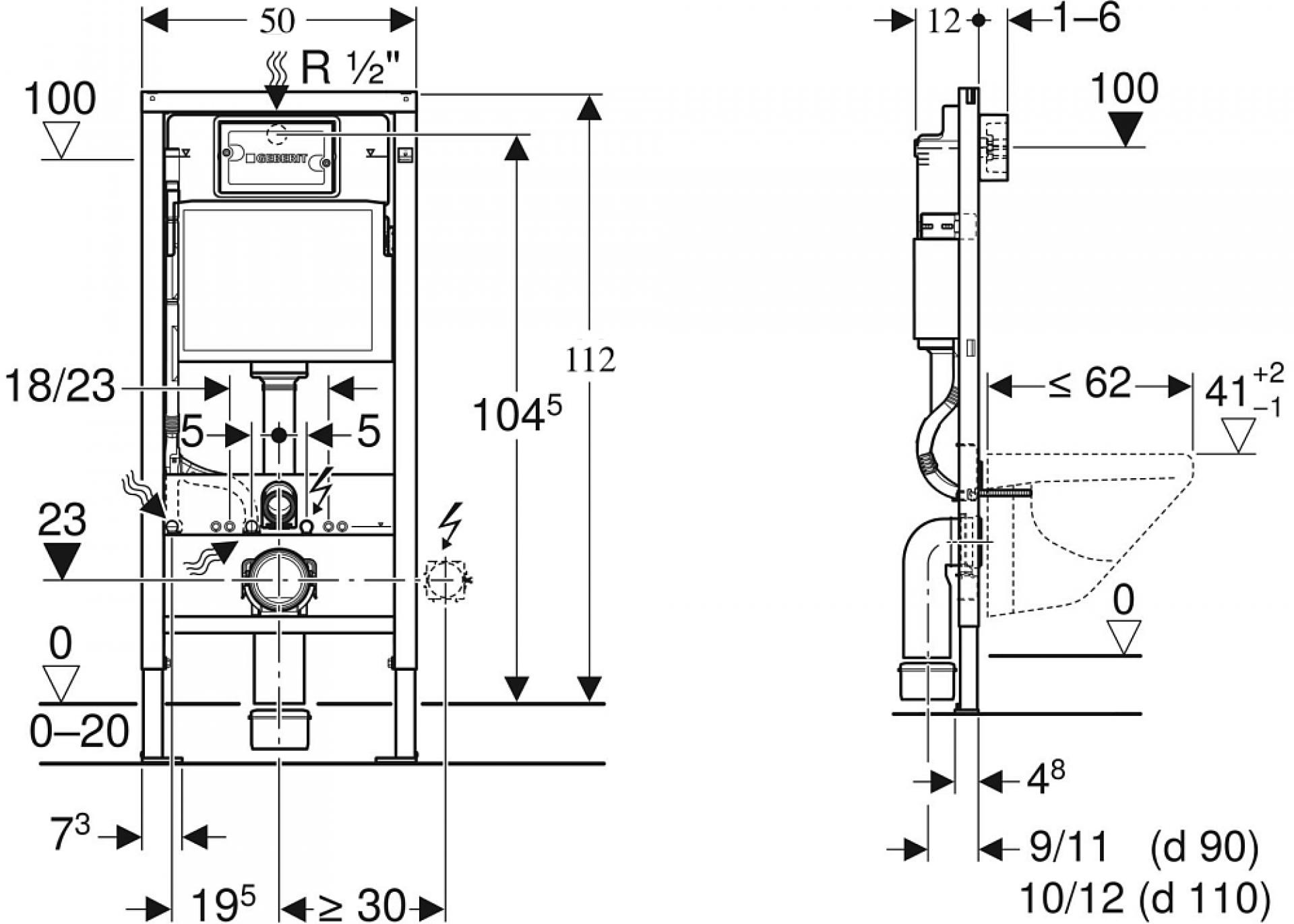 Инсталляция для подвесного унитаза Geberit Duofix 458.124.21.5 с клавишей смыва хром - фото Geberit (Геберит) Shop